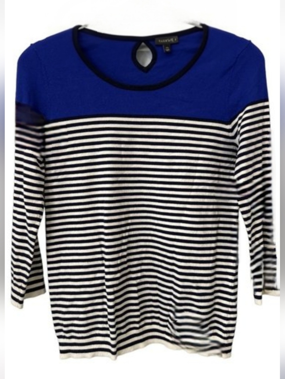 Talbots Striped Keyhole Back Sweater - EUC